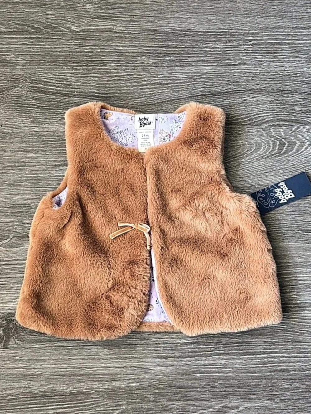 Baby B'gosh Faux Fur Vest Floral Vest Baby 24 Months